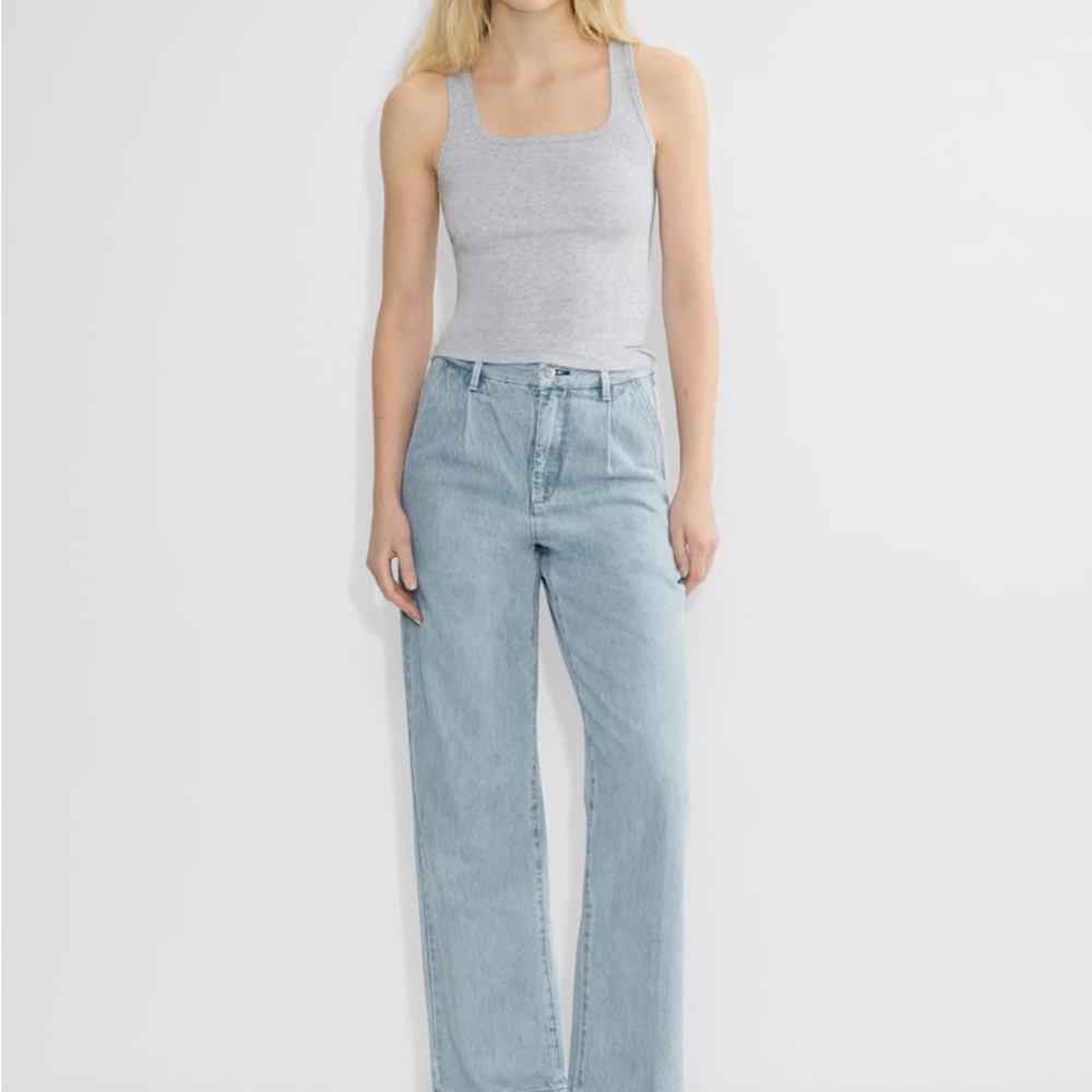 Denim Forum Light Blue Straight Leg Jeans